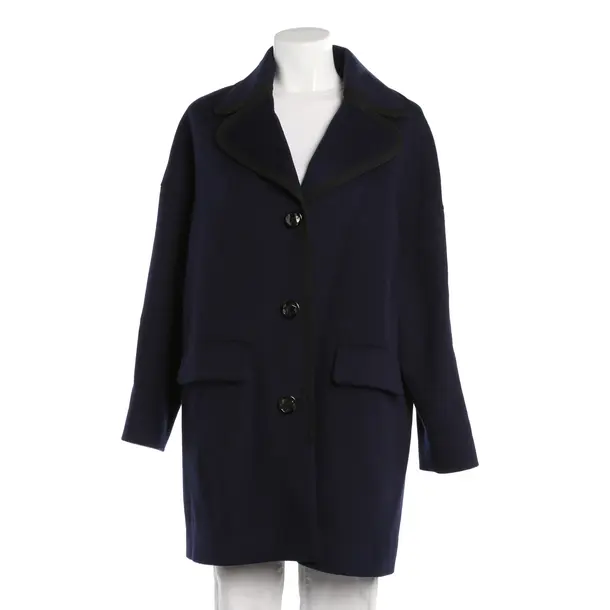 Mid-Season Coat, in Navy, Wool, Moschino