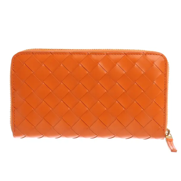 Geldbörse, in Orange, Leder, Bottega Veneta