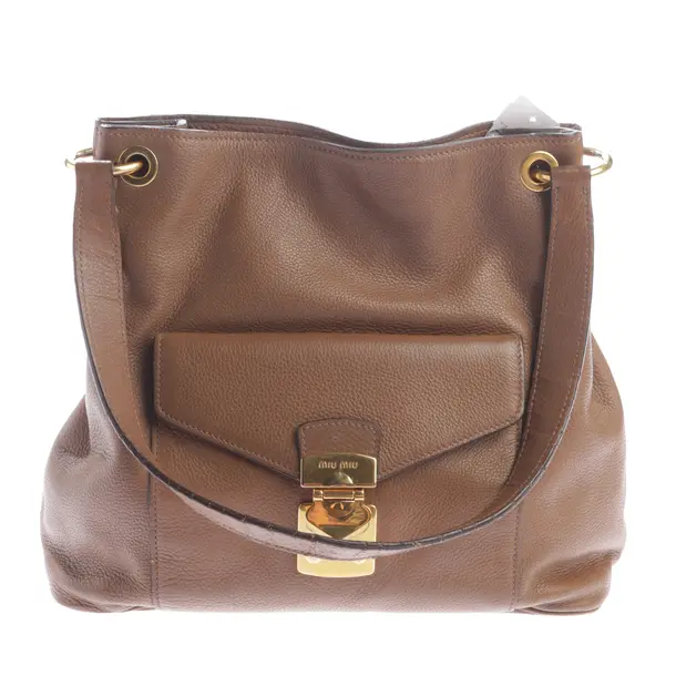 Handtasche, in Braun, Leder, Miu Miu