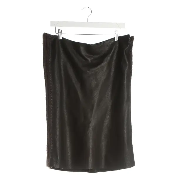 Skirt, in Dark Brown, Leather, Hermès