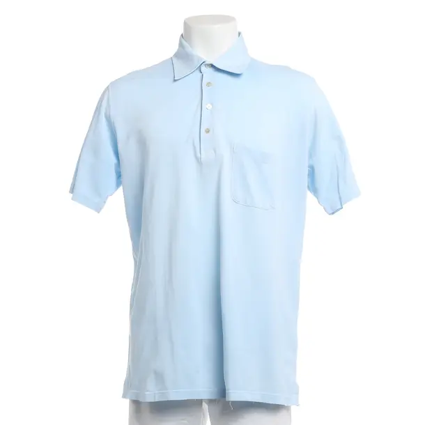 Poloshirt, in Hellblau, Baumwolle, Fedeli