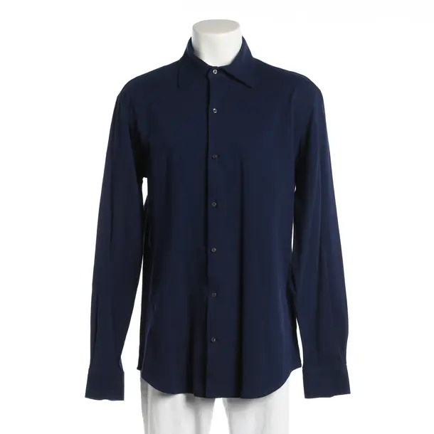 Shirt, in Navy, Cotton, Fedeli