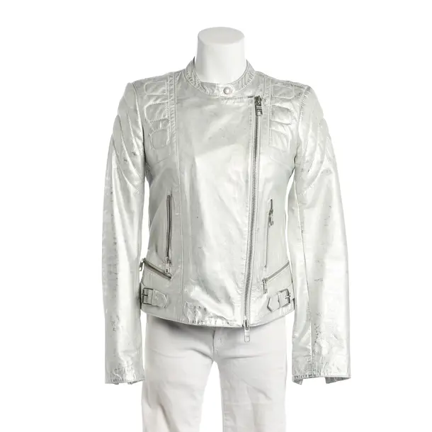 LeatherJacket, in Silver, Leather, Closed