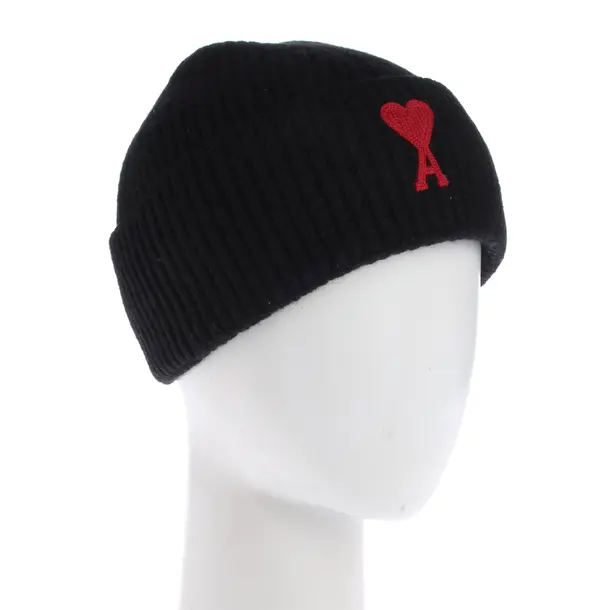 Beanie, in Black, Wool, Ami Paris