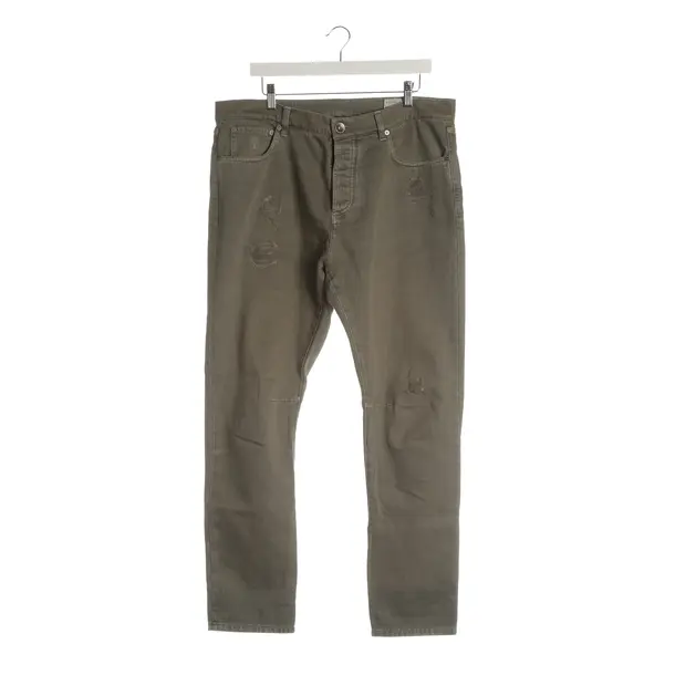 Jeans Straight Fit, in Olivgrün, Baumwolle, Brunello Cucinelli