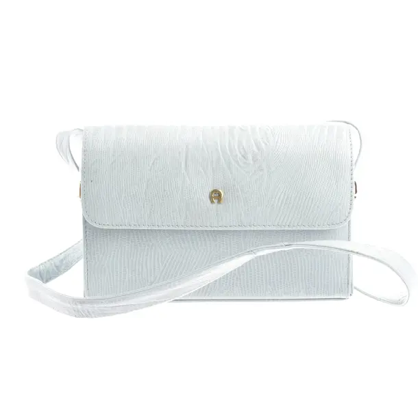 Umhängetasche, in Hellblau, Leder, Aigner