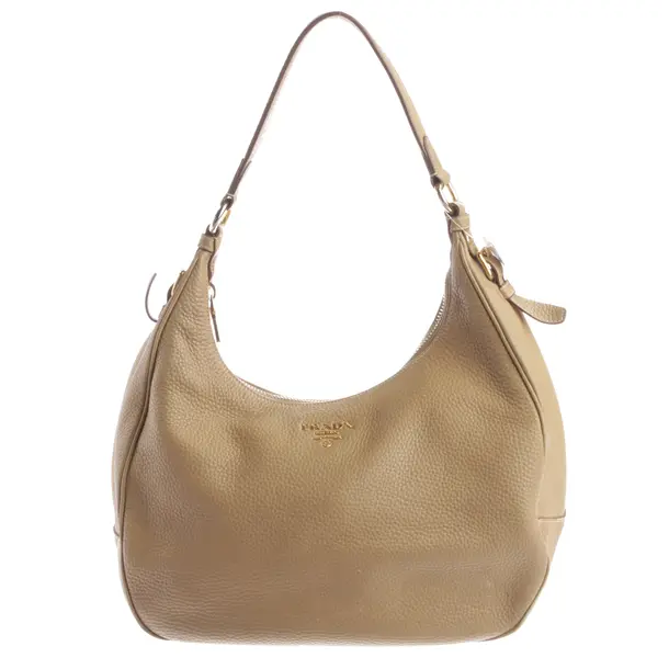 Handtasche, in Hellbraun, Leder, Prada