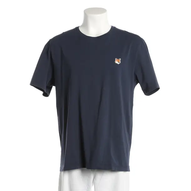T-Shirt, in Blau, Baumwolle, Maison Kitsuné