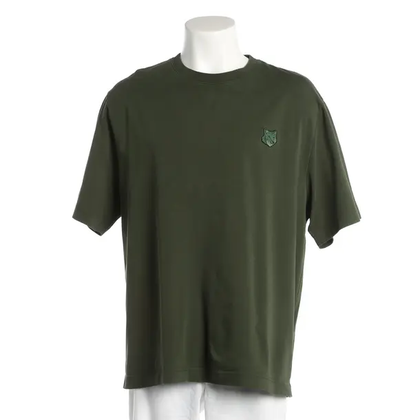 T-Shirt, in Dunkelgrün, Baumwolle, Maison Kitsuné