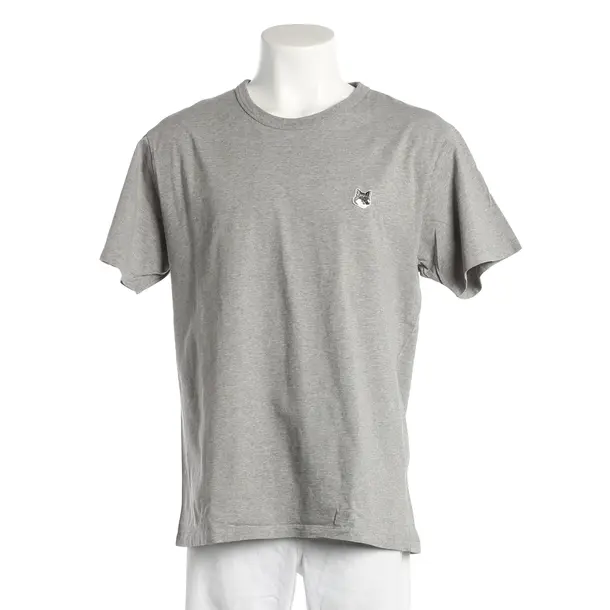 T-Shirt, in Hellgrau, Baumwolle, Maison Kitsuné