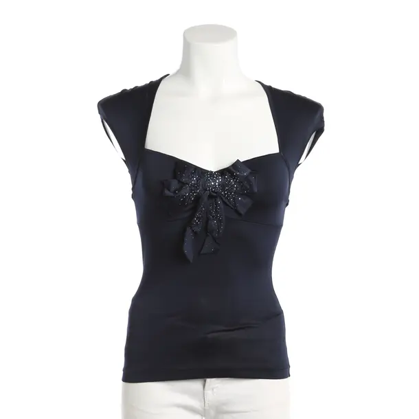 Top, in Navy, Polyester, Blumarine