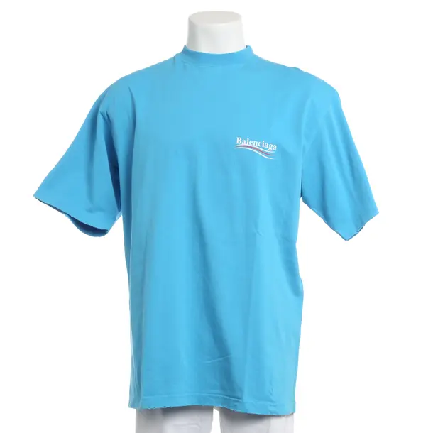 T-Shirt, in Blue, Cotton, Balenciaga