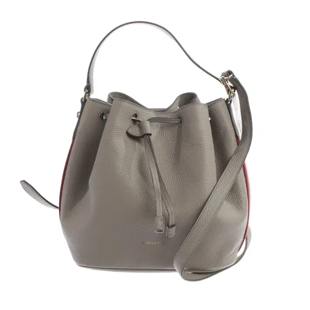 Bucket Bag, in Gray, Leather, Bally