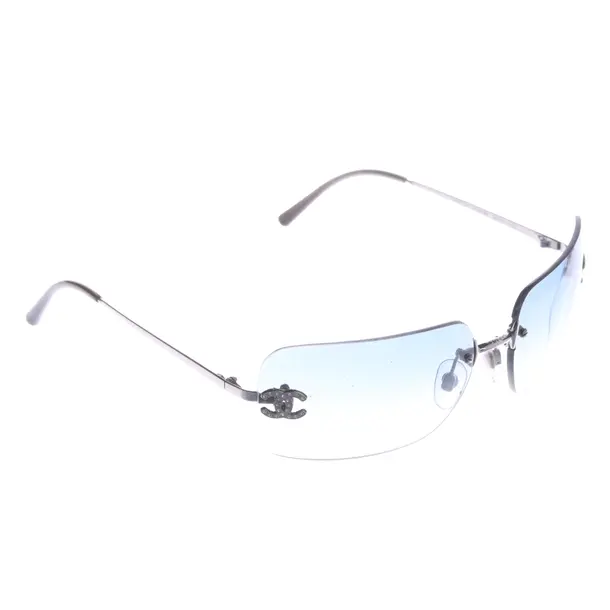 Sonnenbrille, in Silber, Kunststoff / Metall, Chanel