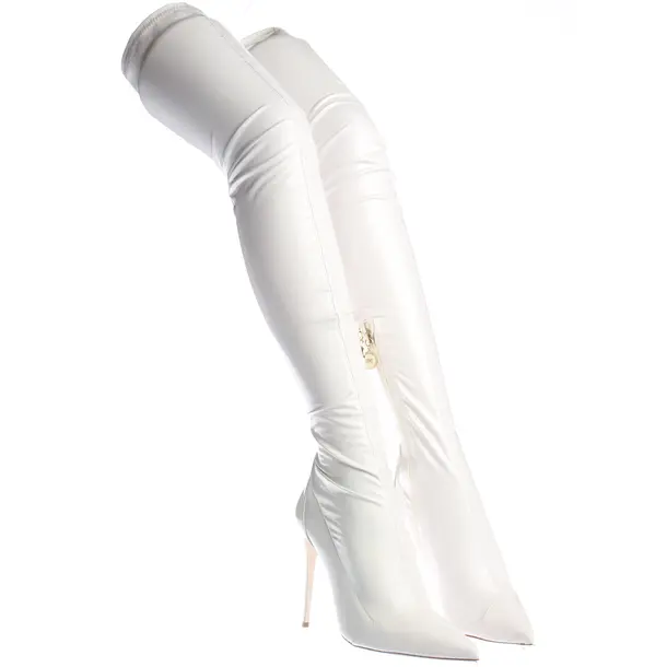 Overkneestiefel, in Weiß, Elisabetta Franchi