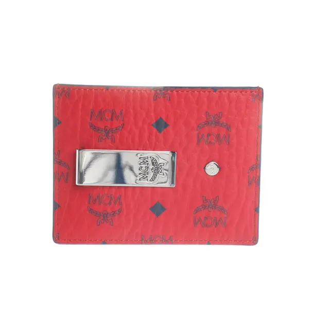 Kartenetui, in Rot, Leder, MCM