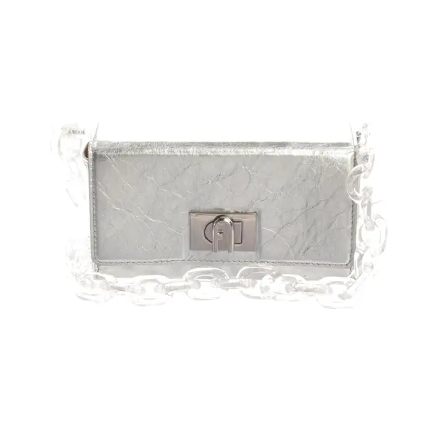 Shoulder Bag, in Silver, Leather, Furla