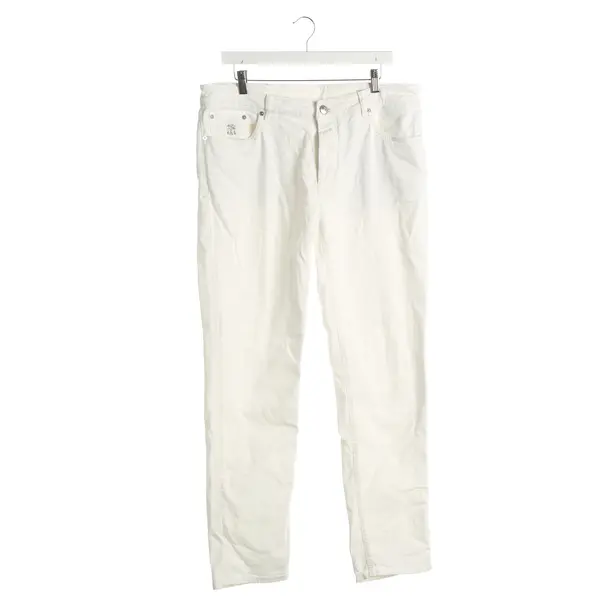 Slim Fit Jeans, in White, Cotton, Brunello Cucinelli