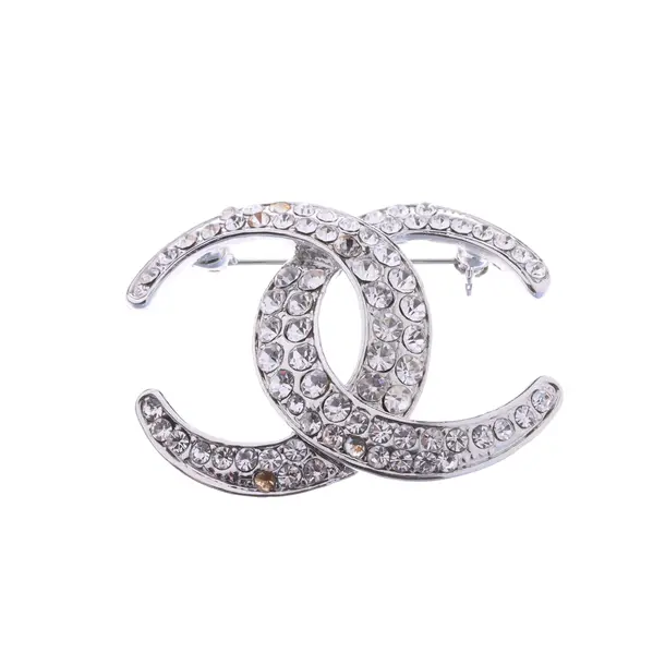 Brosche, in Silber, Metall (metallisch, metallisiert), Chanel