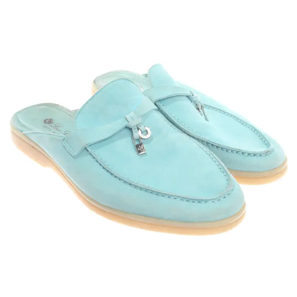 Pantofole, in Azzurro, Loro Piana