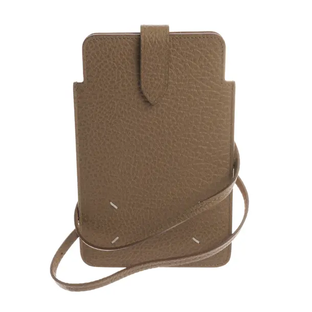 Handytasche, in Hellbraun, Leder, Maison Martin Margiela