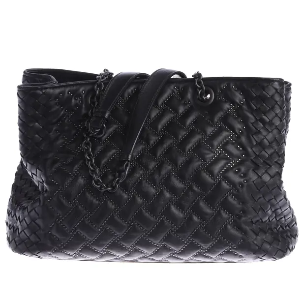 Shoulder Bag, in Black, Leather, Bottega Veneta