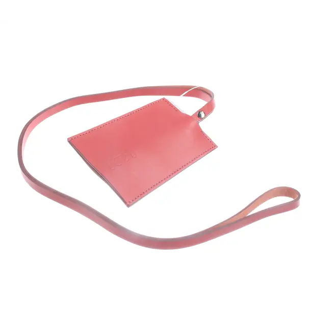 Keyring, in Red, Leather, Closed