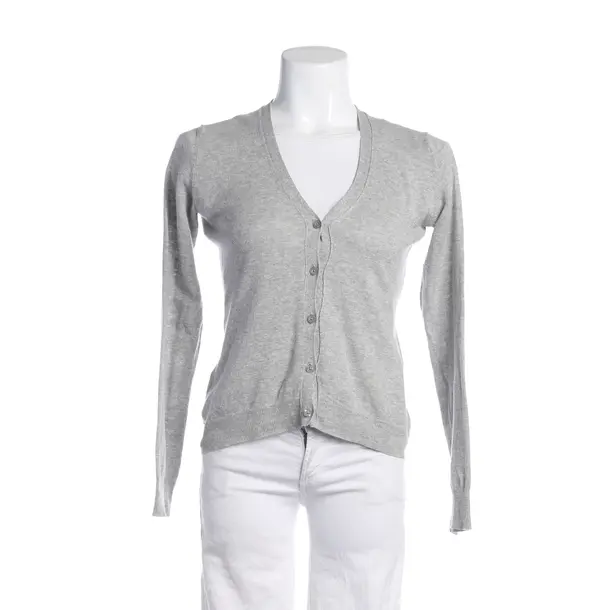 Cardigan, in Light Gray, Linen, Closed