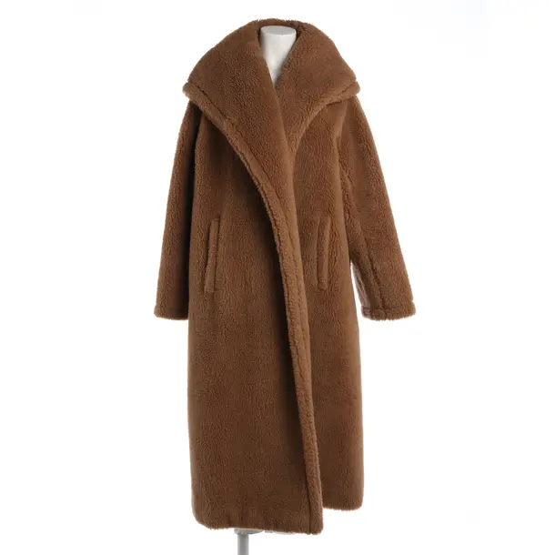 Wintermantel, in Hellbraun, Seide, Max Mara