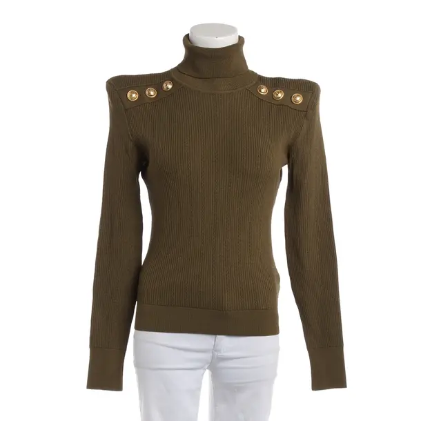 Pullover, in Olivgrün, Viskose, Balmain