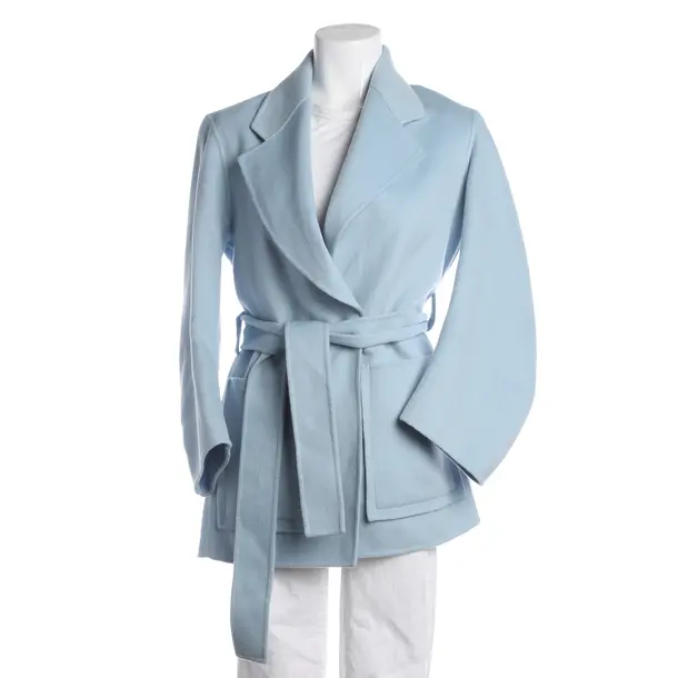 Mid-Season Coat, in Light Blue, Wool, Dorothee Schumacher