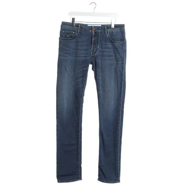 Straight Fit Jeans, in Navy, Cotton, Jacob Cohen