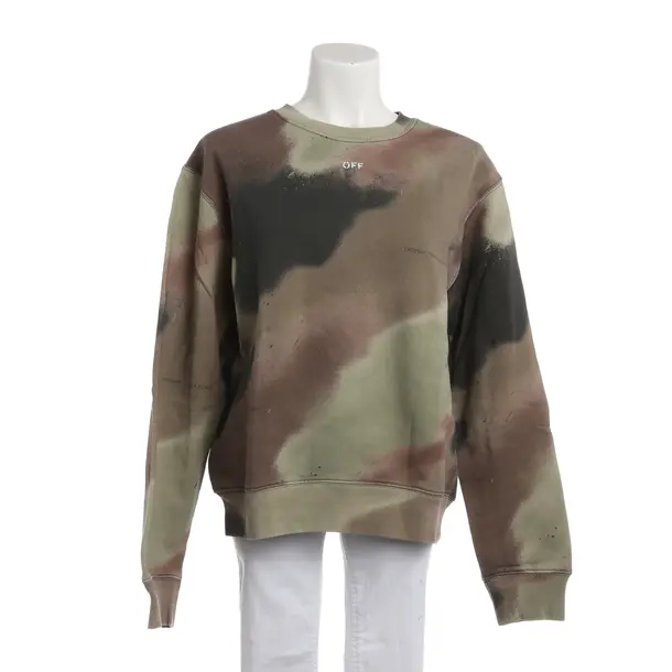 Sweatshirt, in Olive Green, Cotton, Off-White