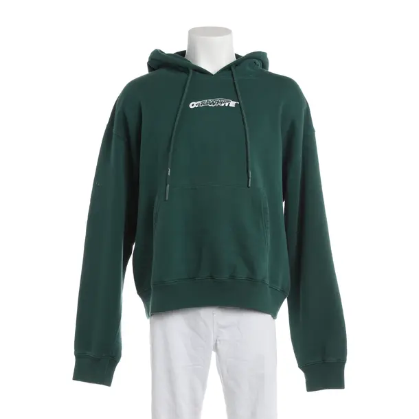 Hoodie, in Green, Cotton, Off-White