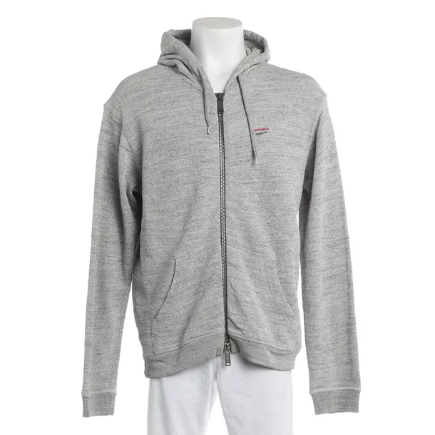 Zip-Up Hoodie, in Light Gray, Cotton, Dsquared