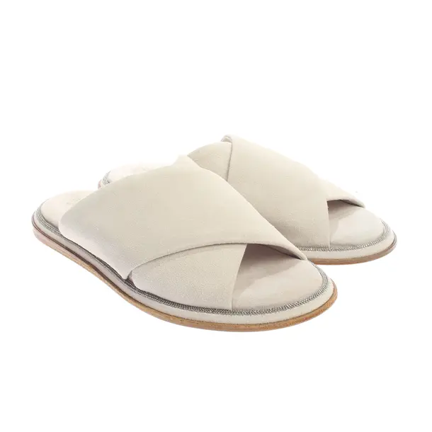 Sandalen, in Hellgrau, Brunello Cucinelli