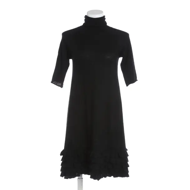 Kleid, in Schwarz, Wolle, Rosa Cashmere