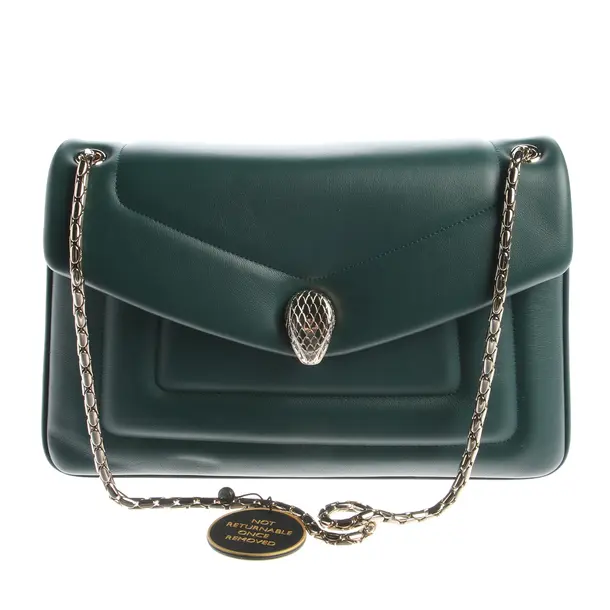 Evening Bag, in Green, Leather, Bulgari