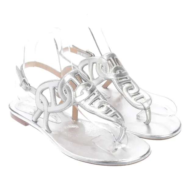 Riemchensandalen, in Silber, Unützer