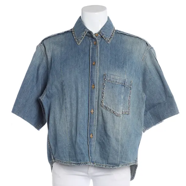 Denim Shirt, in Blue, Cotton, Victoria Beckham