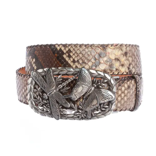 Belt, in Dark Brown, Leather, Reptile´s House