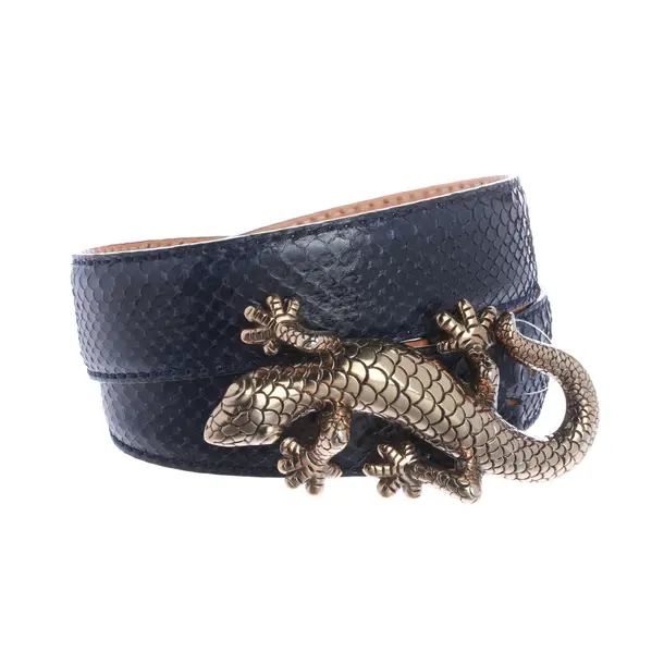 Belt, in Navy, Leather, Reptile´s House