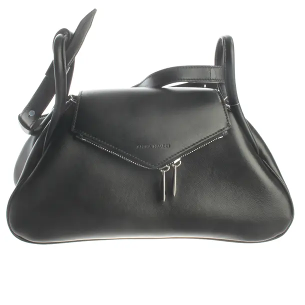 Shoulder Bag, in Black, Leather, Amina Muaddi