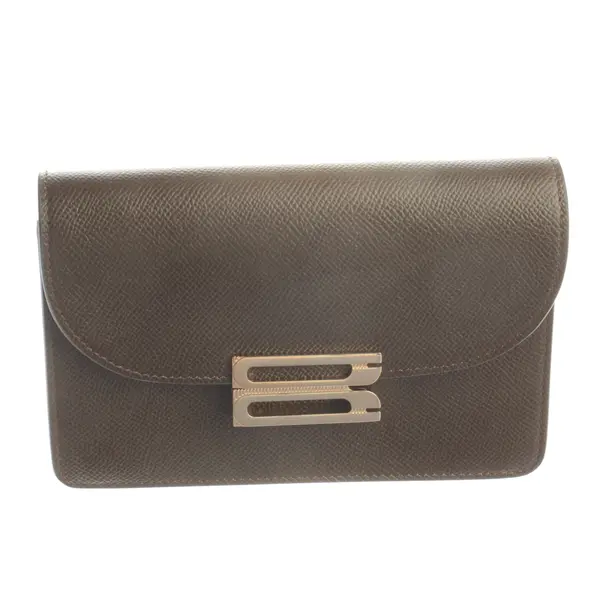 Clutch Bag, in Dark Brown, Leather, Victoria Beckham