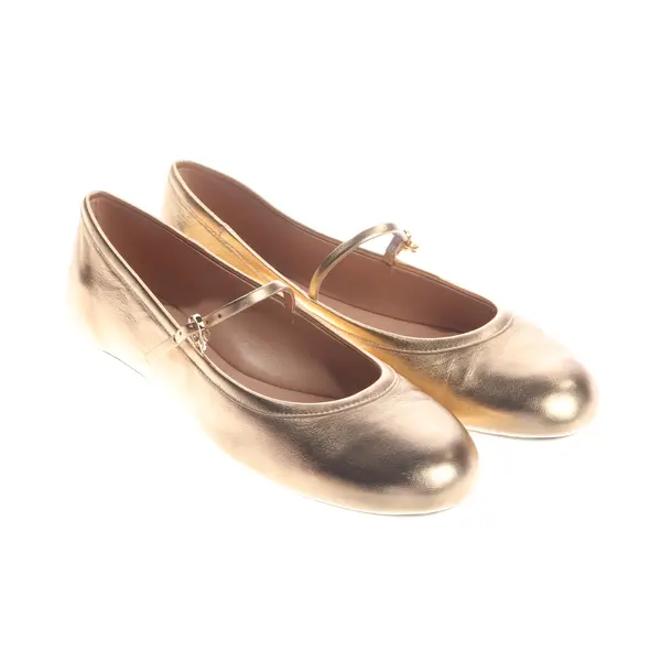 Ballet Flats, in Gold, Gianvito Rossi