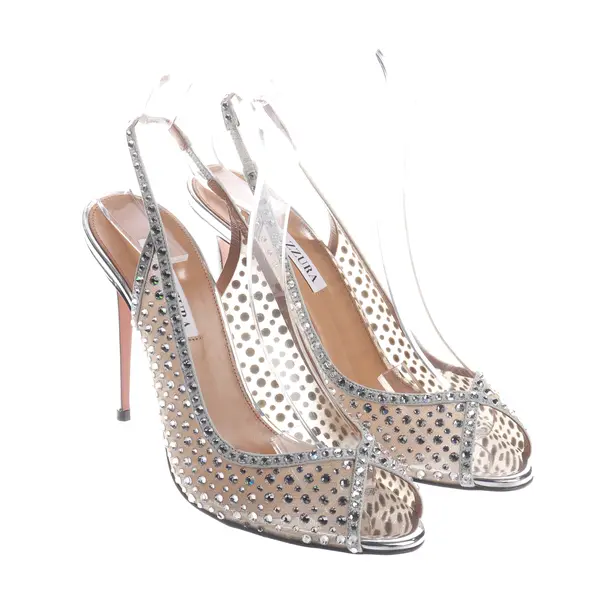 Heeled Sandals, in Silver, Aquazzura