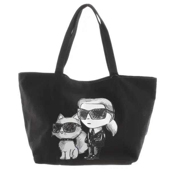 Shopper, in Schwarz, Baumwolle, Karl Lagerfeld