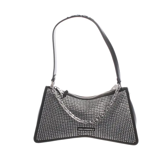 Shoulder Bag, in Black, Leather, Karl Lagerfeld