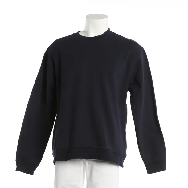 Sweatshirt, in Navy, Cotton, Closed