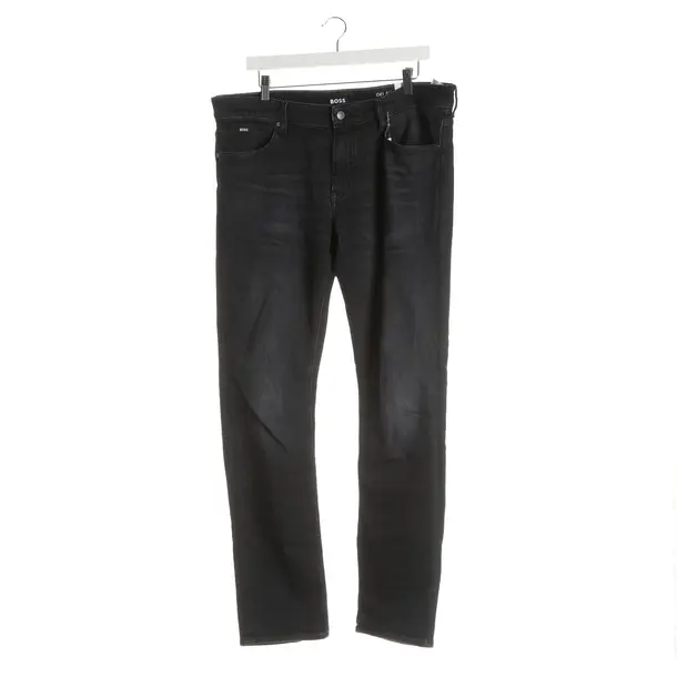 Straight Fit Jeans, in Black, Cotton, Hugo Boss Black Label